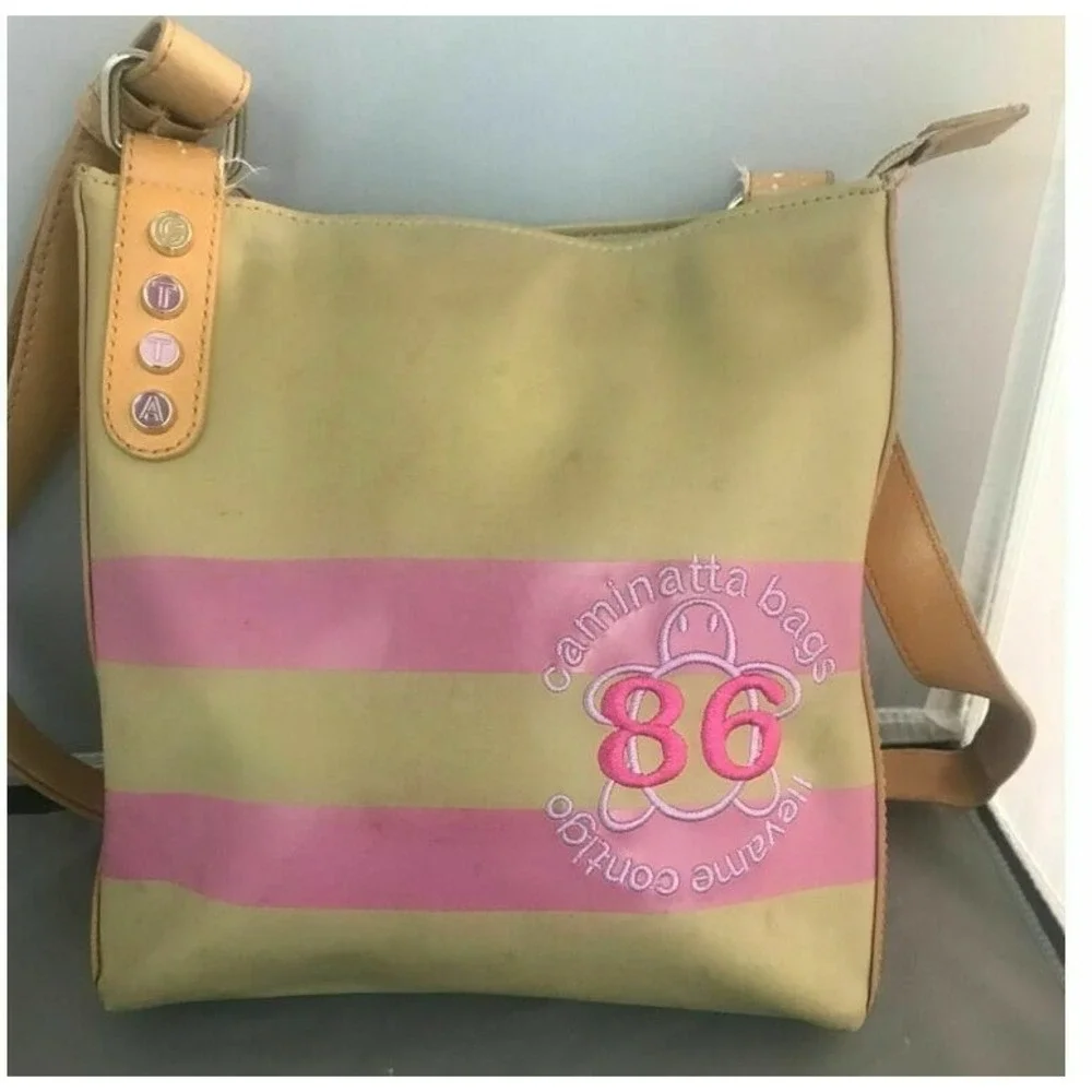 Vintage CTTA Caminatta Bags Crossbody Brown & Pink Women's‎ Bag Purse Handbag